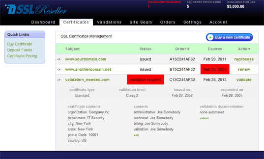 Ssl reseller certs screenshot